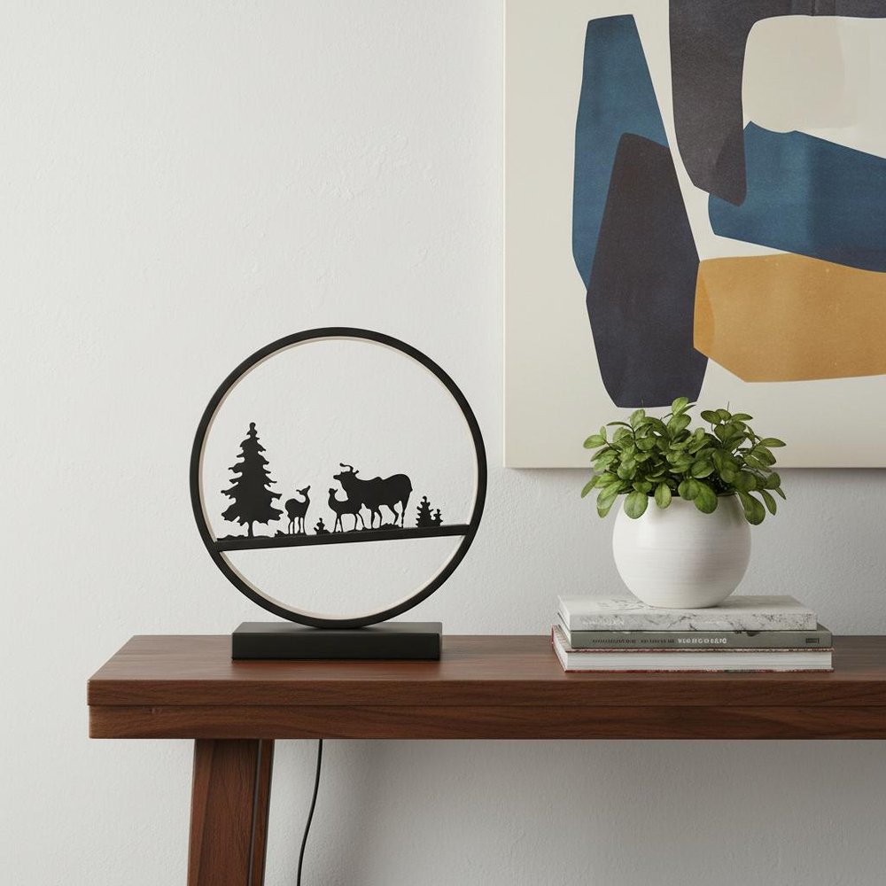 13" Black Bedside Led Table Lamp HomeRoots