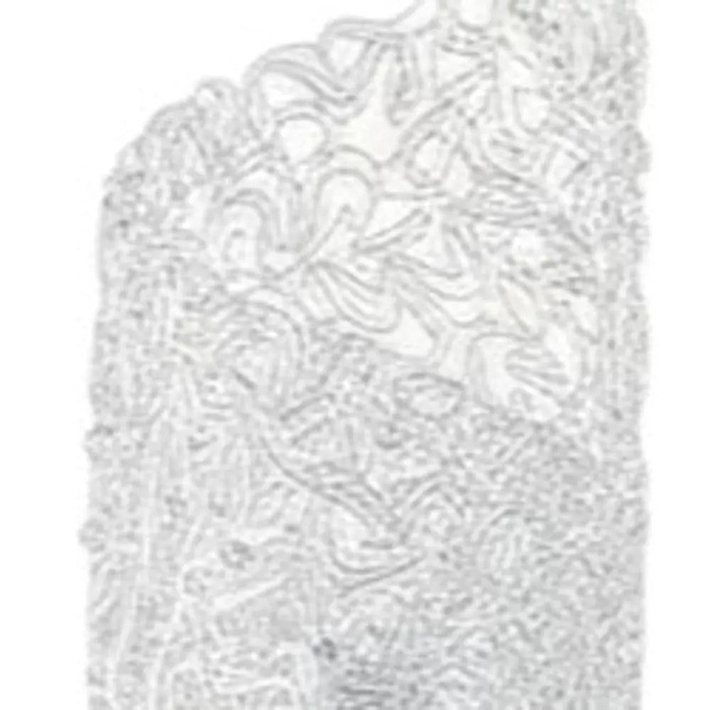 22" Silver Bedside Table Lamp With White Swirl Novelty Shade HomeRoots