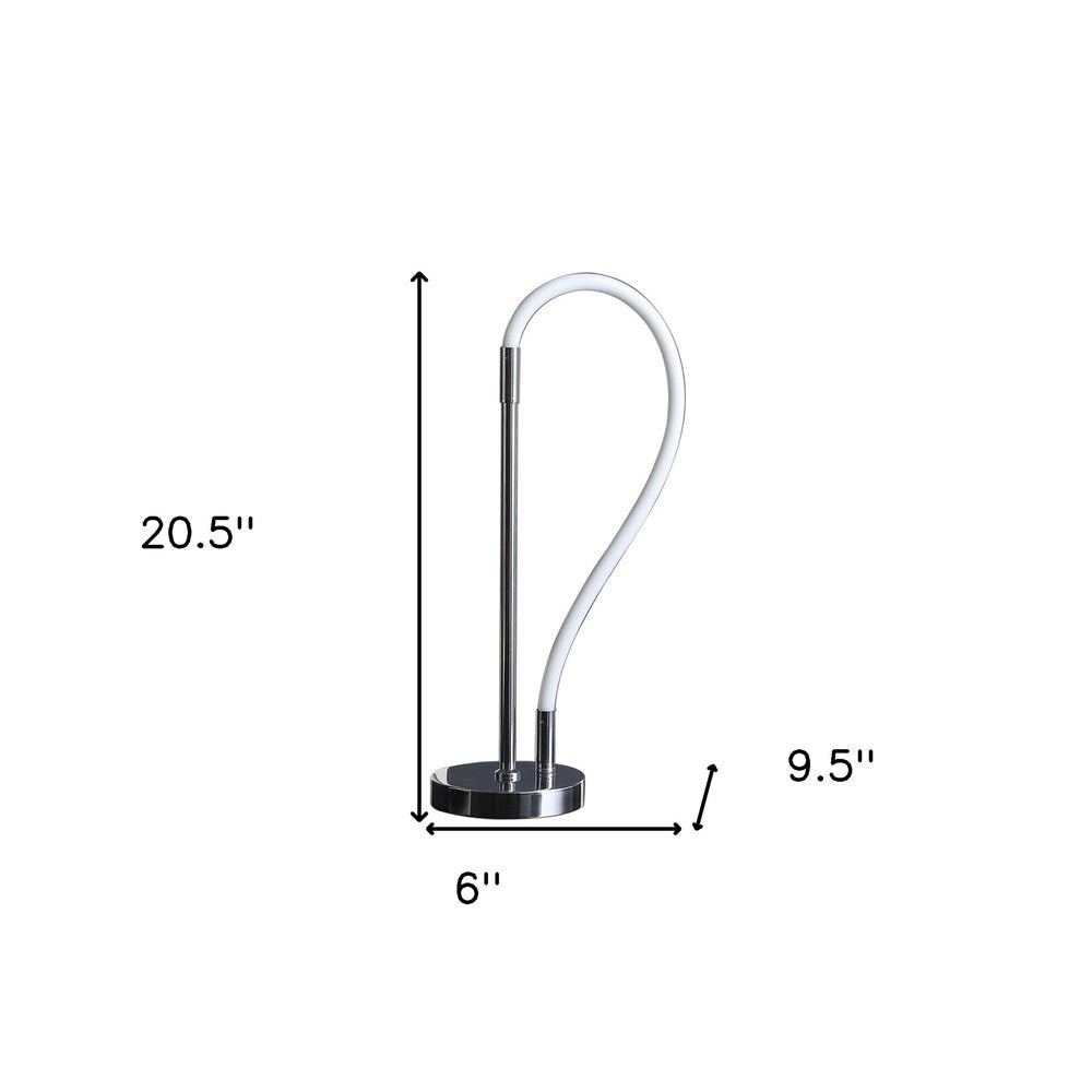 21" Silver Bedside Led Table Lamp HomeRoots