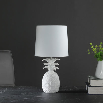 17" White Pineapple Table Lamp With Empire Shade HomeRoots