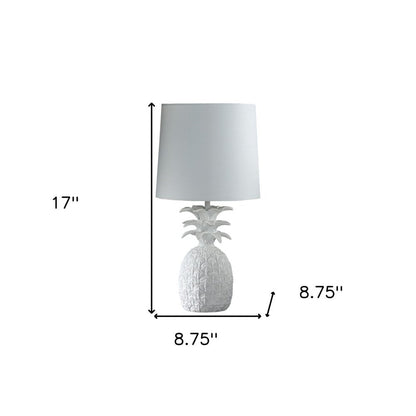 17" White Pineapple Table Lamp With Empire Shade HomeRoots