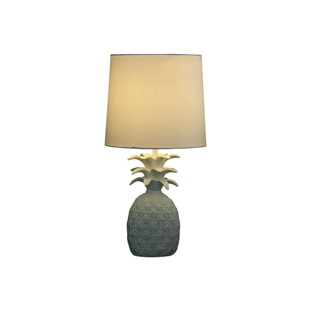 17" White Pineapple Table Lamp With Empire Shade HomeRoots