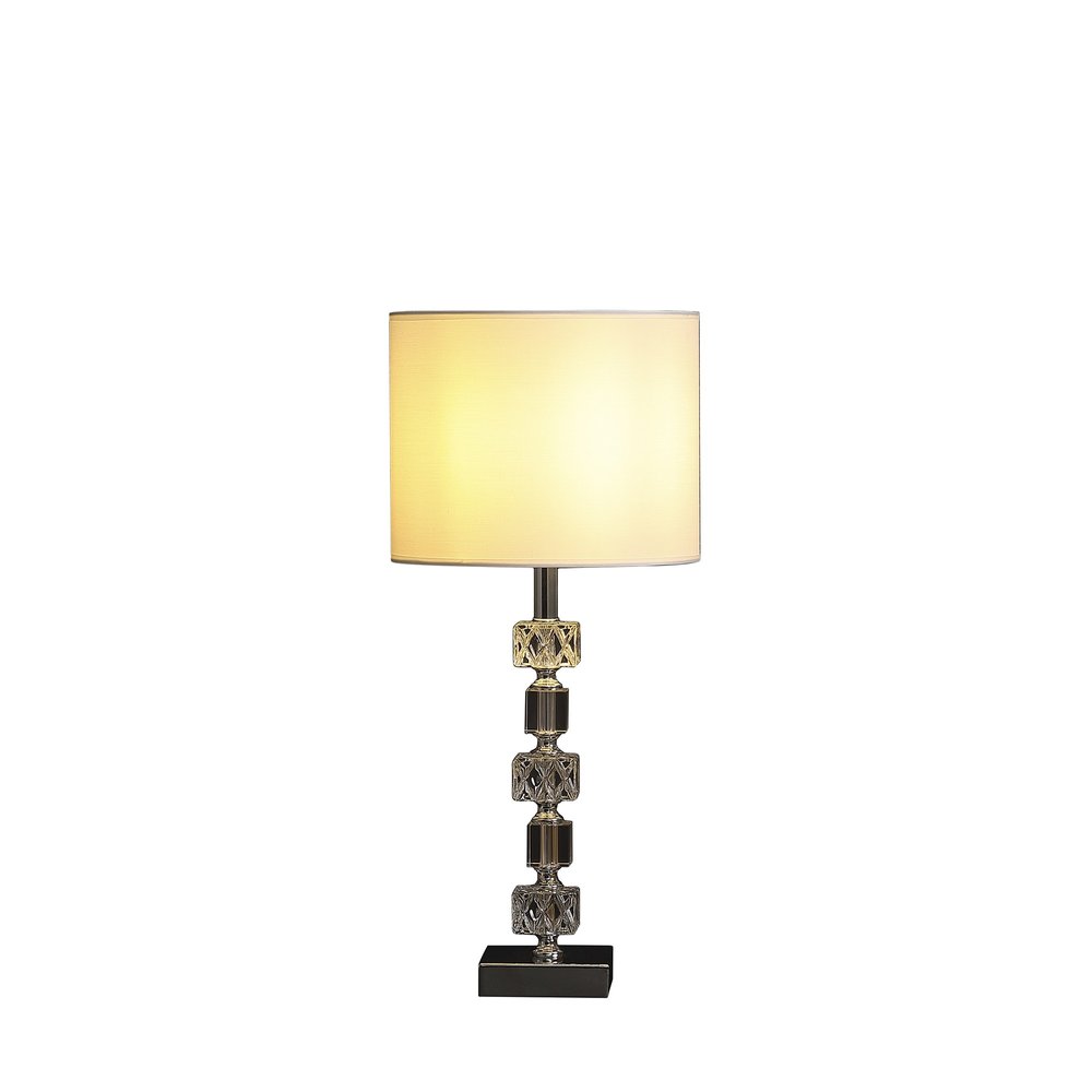 20" Silver Bedside Table Lamp With White Drum Shade HomeRoots