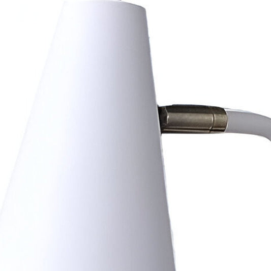 20" Compact White Metal Desk Lamp HomeRoots