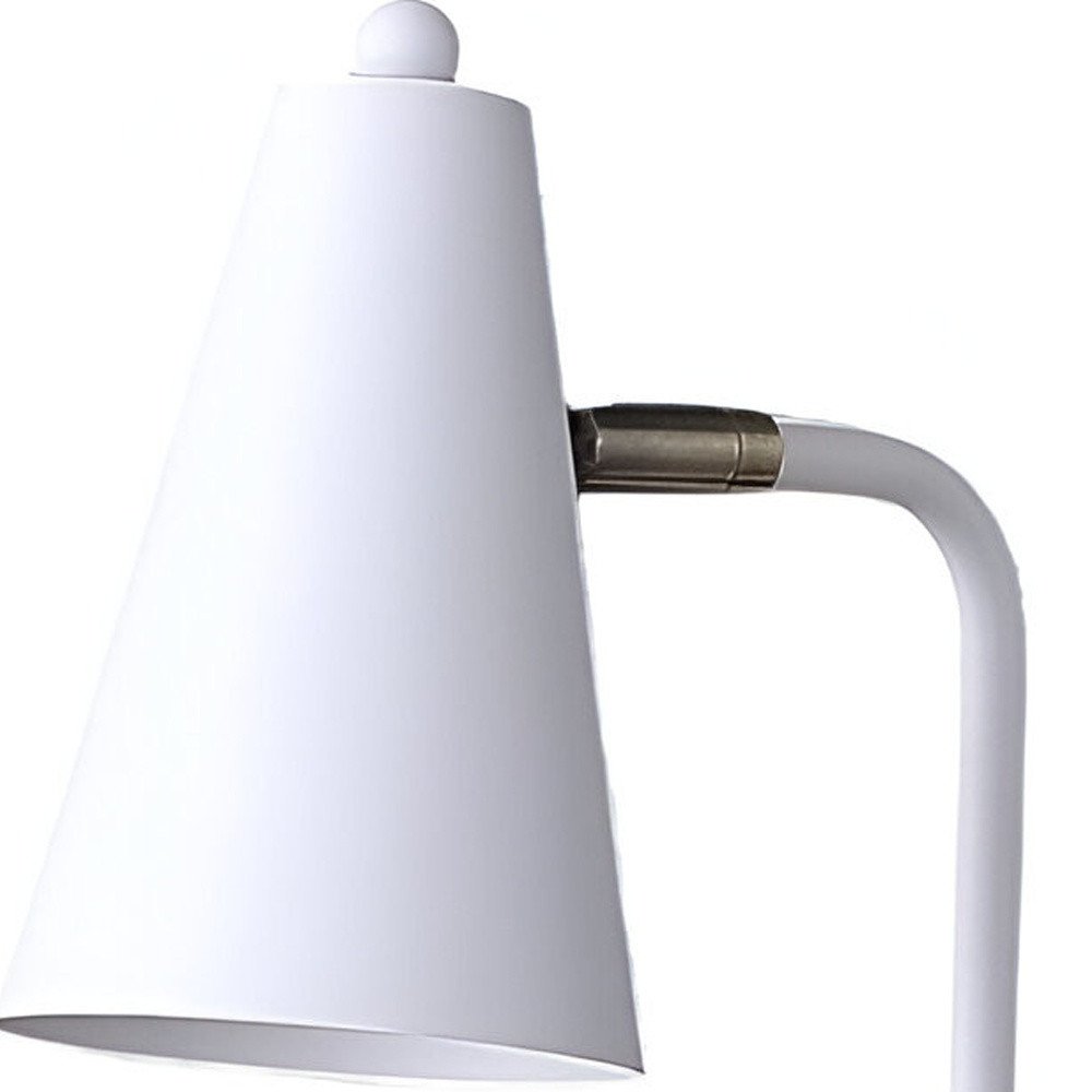 20" Compact White Metal Desk Lamp HomeRoots