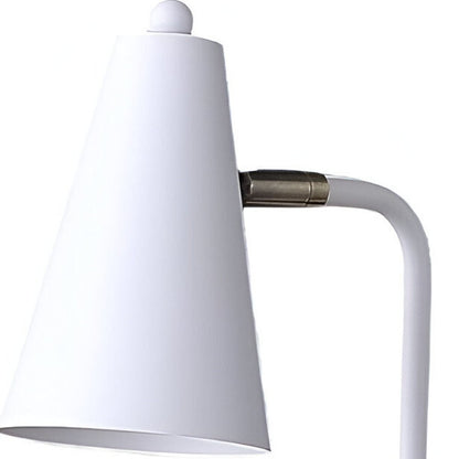 20" Compact White Metal Desk Lamp HomeRoots