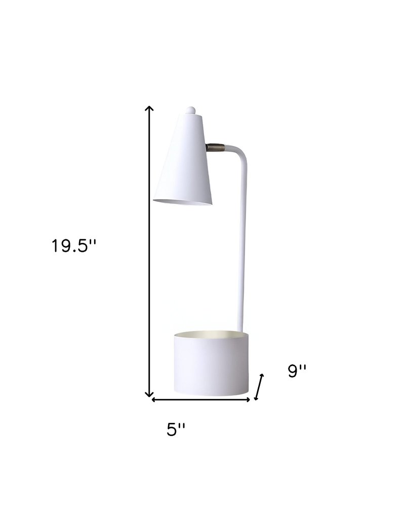 20" Compact White Metal Desk Lamp HomeRoots