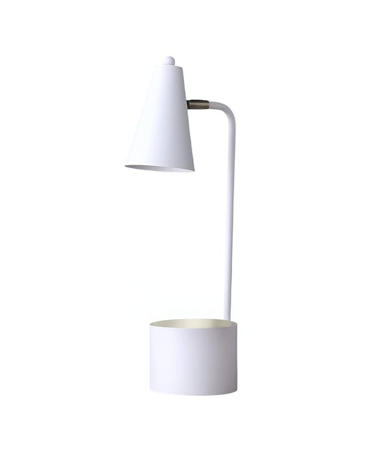 20" Compact White Metal Desk Lamp HomeRoots