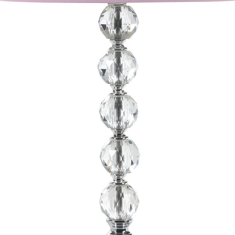 22" Crystal With Pink And White Dot Shade Table Lamp — view 4