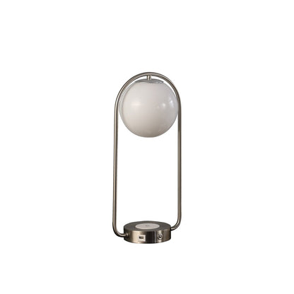19" Silver Clip Globe USB Table Lamp HomeRoots