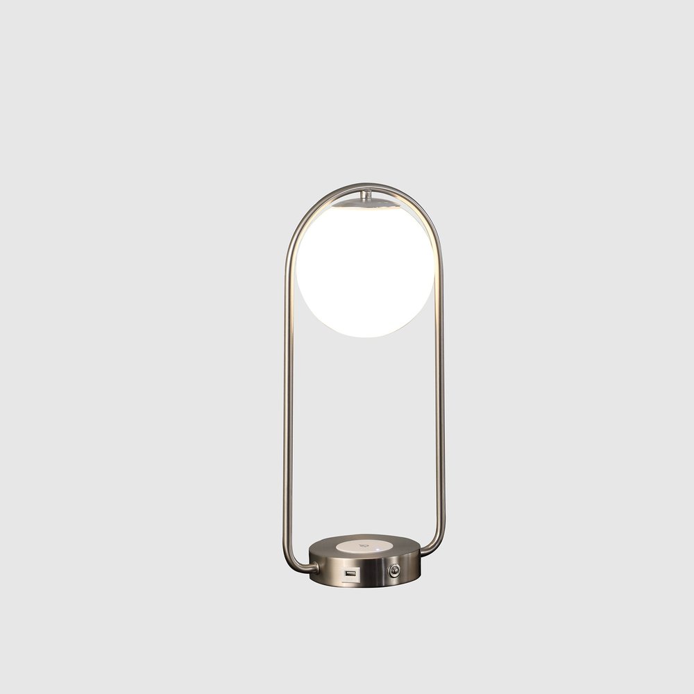 19" Silver Clip Globe USB Table Lamp — view 2
