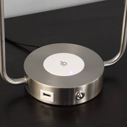 19" Silver Clip Globe USB Table Lamp HomeRoots