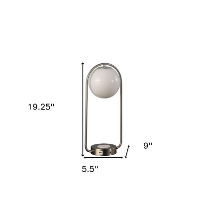 19" Silver Clip Globe USB Table Lamp HomeRoots