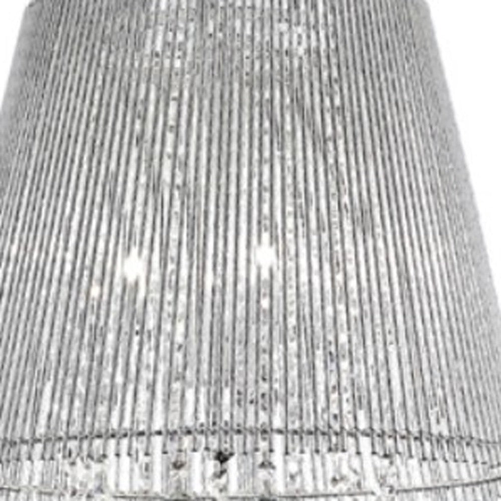 Dreamy Silver Ceiling Lamp with Crystal Accents