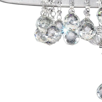 Chic Silver Ceiling Lamp with Crystal Accents and Silver Shade HomeRoots