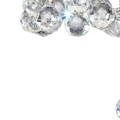 Chic Silver Ceiling Lamp with Crystal Accents and Silver Shade HomeRoots