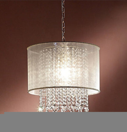Primo Gold Finish Ceiling Lamp with Crystal Accents and White Shade HomeRoots