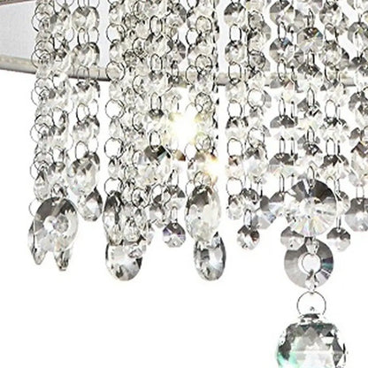 Primo Gold Finish Ceiling Lamp with Crystal Accents and White Shade HomeRoots