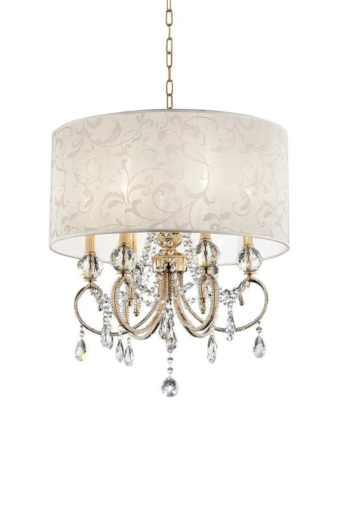 Stunning Brass Gold Finish Ceiling Lamp with Crystal Accents HomeRoots