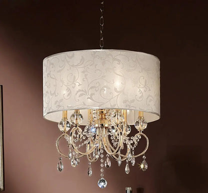 Stunning Brass Gold Finish Ceiling Lamp with Crystal Accents HomeRoots