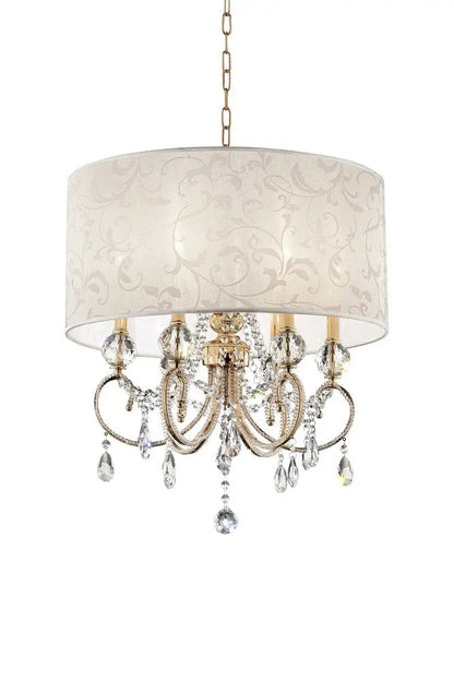 Stunning Brass Gold Finish Ceiling Lamp with Crystal Accents HomeRoots