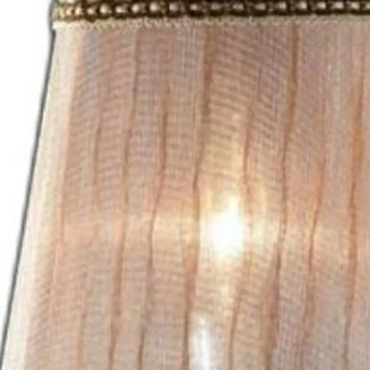 Silver and Pink Faux Crystal Dual Light Hanging Wall Sconce HomeRoots