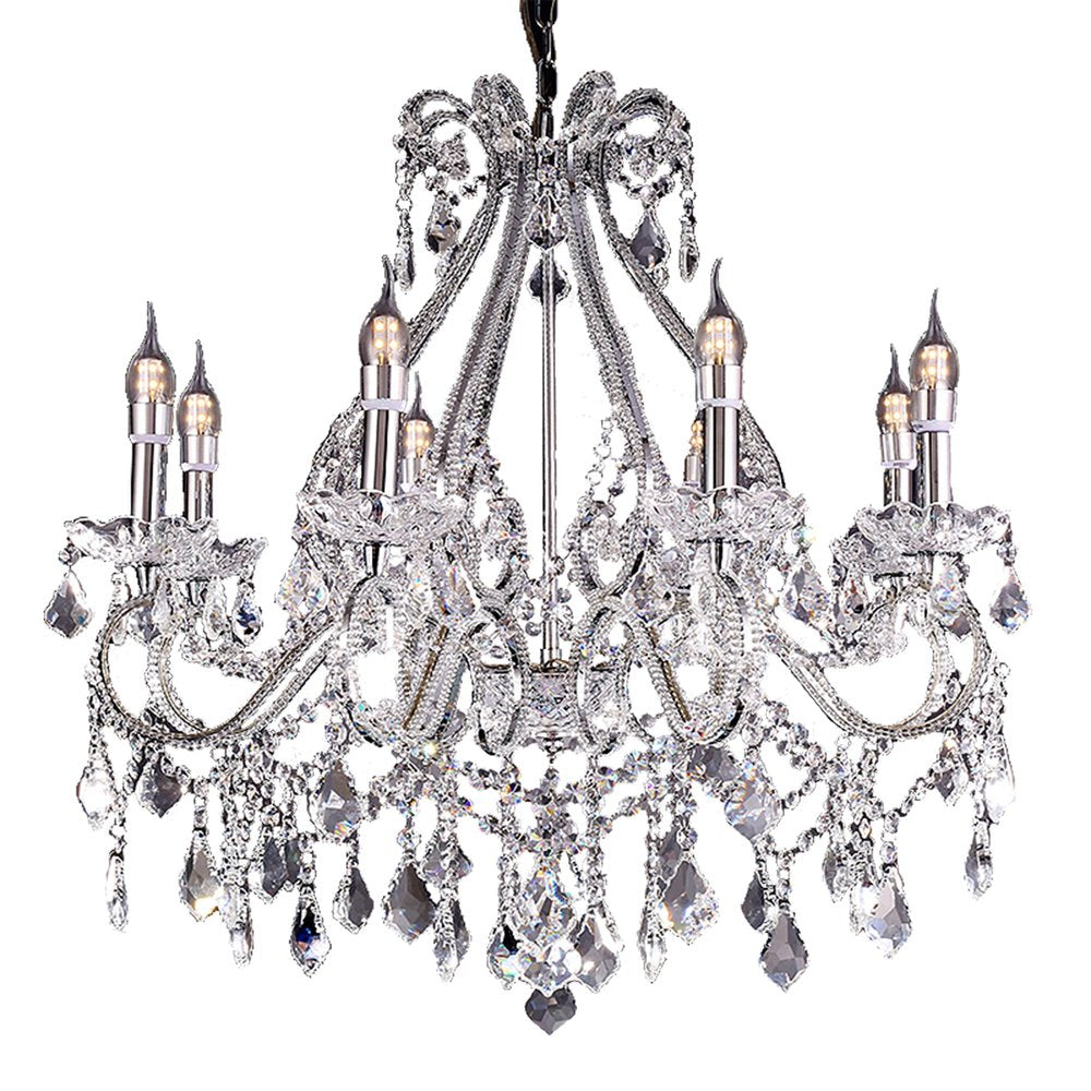 Candle Style Empire Eight Light Transparent Glass Led Ceiling Light HomeRoots