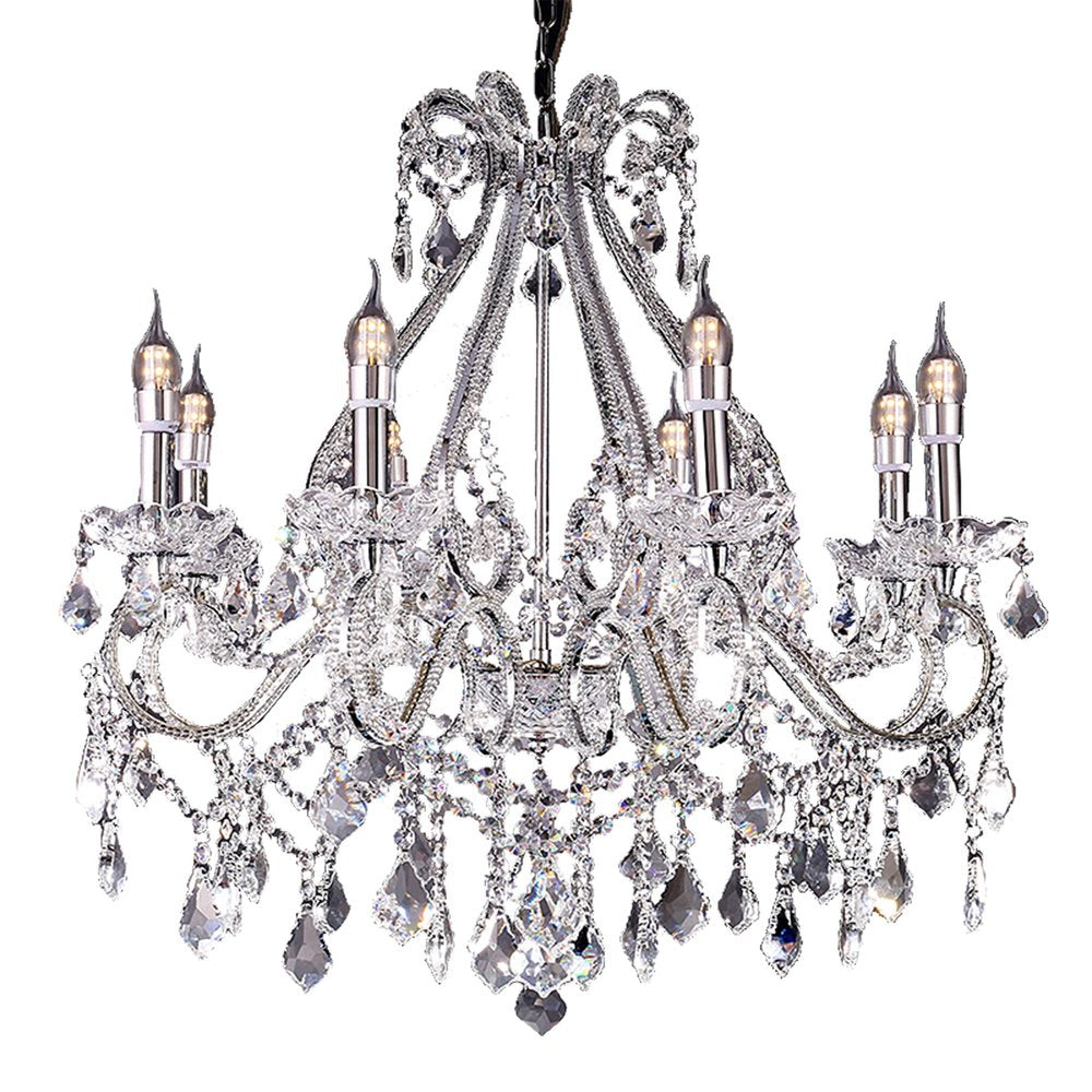 Candle Style Empire Eight Light Transparent Glass Led Ceiling Light HomeRoots