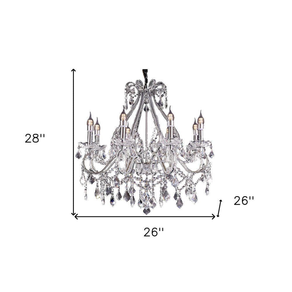Candle Style Empire Eight Light Transparent Glass Led Ceiling Light HomeRoots