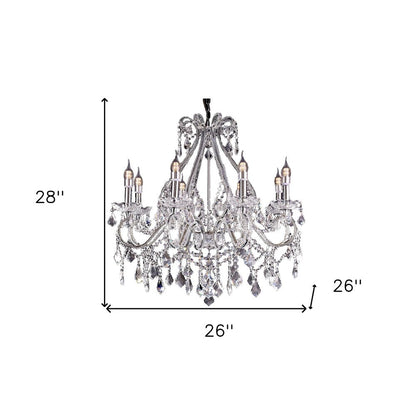 Candle Style Empire Eight Light Transparent Glass Led Ceiling Light HomeRoots
