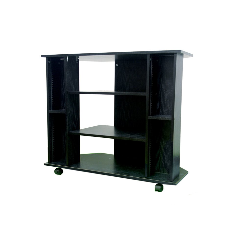35" Black Open Shelving TV Stand HomeRoots