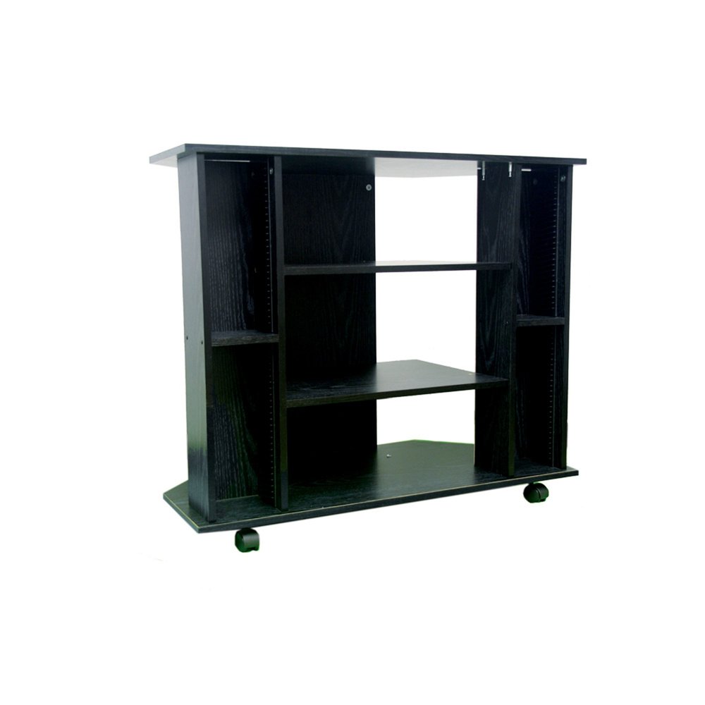 35" Black Open Shelving TV Stand HomeRoots