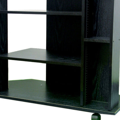 35" Black Open Shelving TV Stand HomeRoots