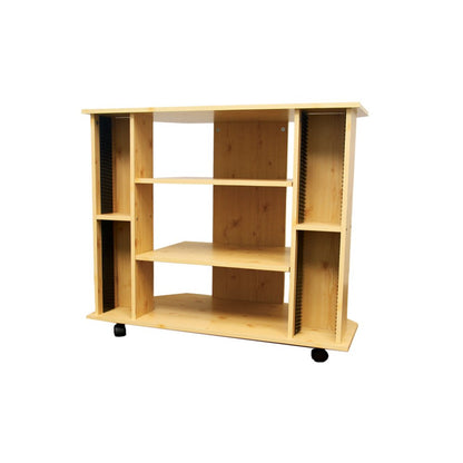 35" Wood Brown Open Shelving TV Stand HomeRoots