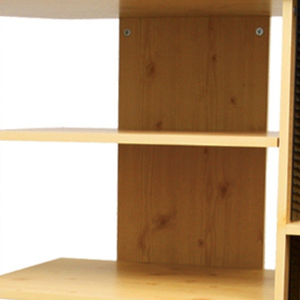 35" Wood Brown Open Shelving TV Stand HomeRoots