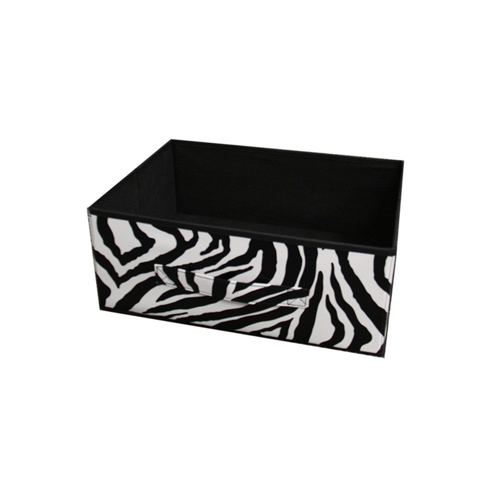 Zebra Black and White Rolling Six Drawer Tower Organizer - FurniFindUSA