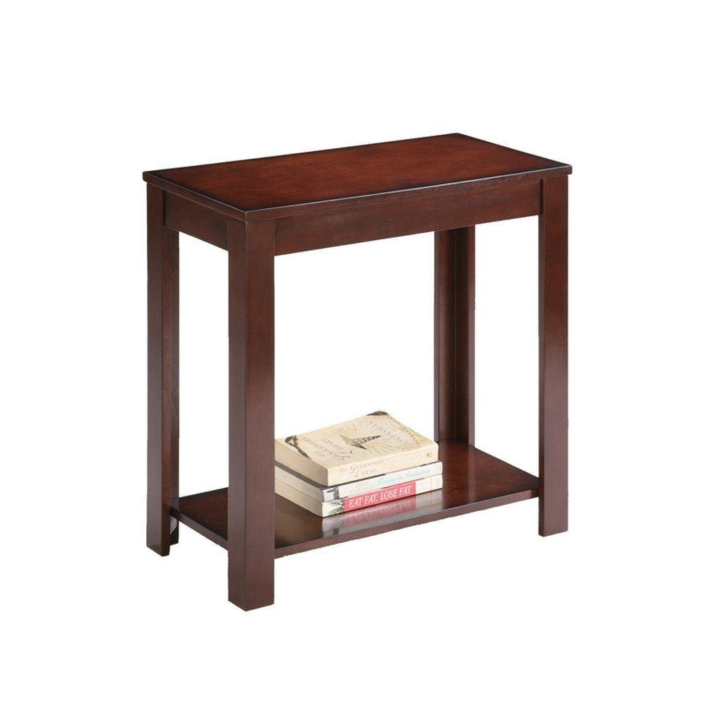24" Brown End Table With Shelf HomeRoots