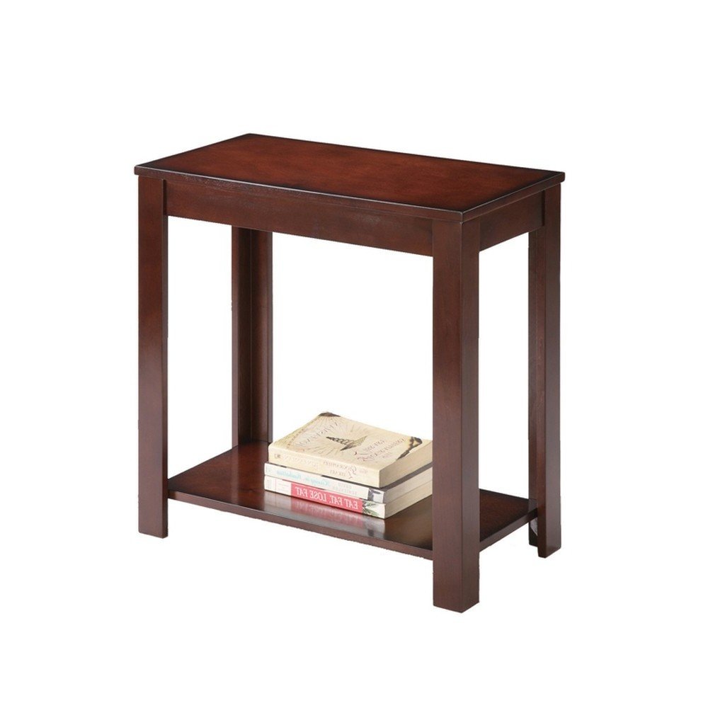 24" Brown End Table With Shelf HomeRoots