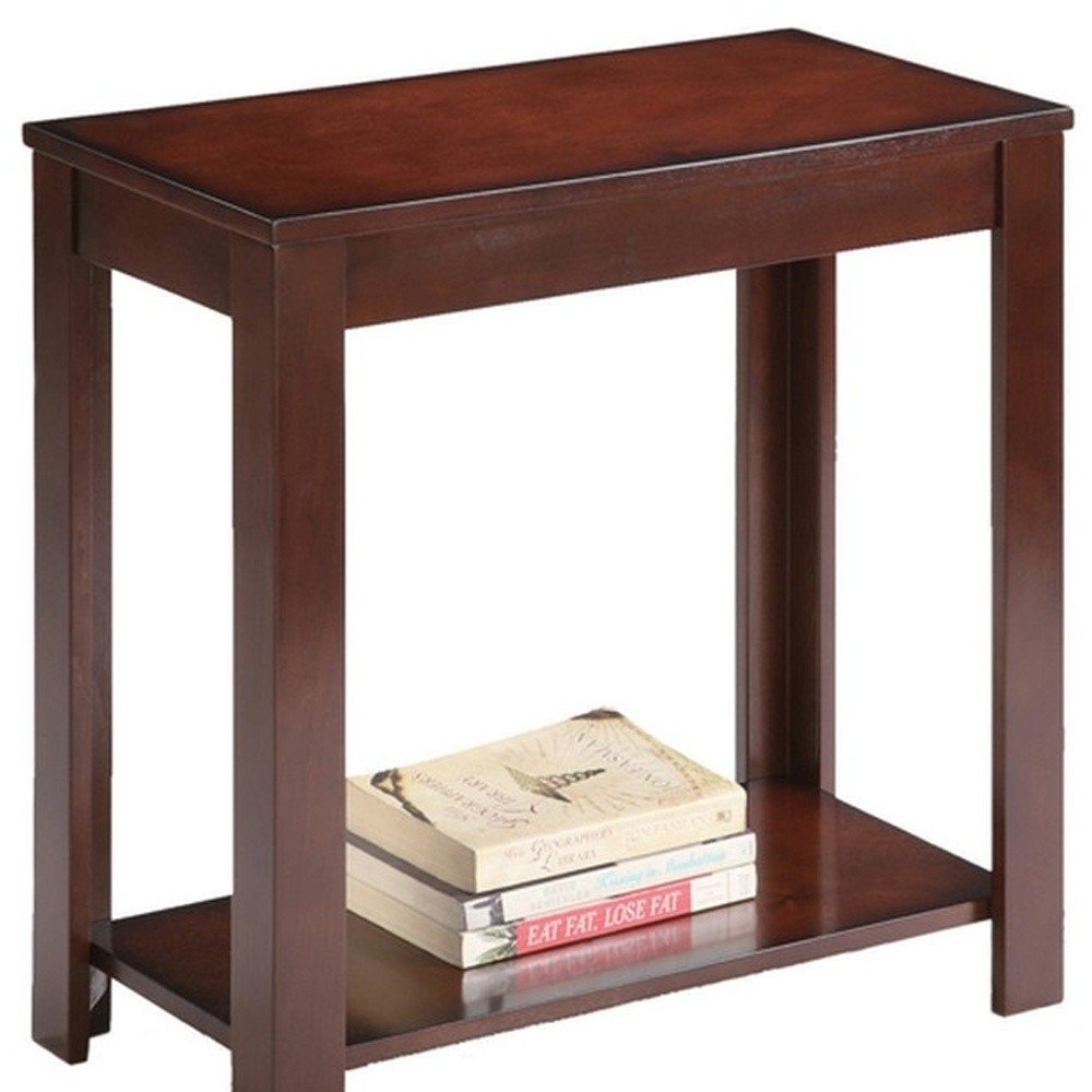 24" Brown End Table With Shelf HomeRoots