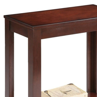 24" Brown End Table With Shelf HomeRoots