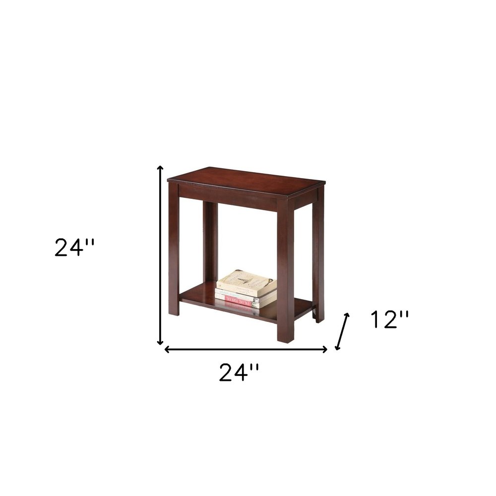 24" Brown End Table With Shelf HomeRoots