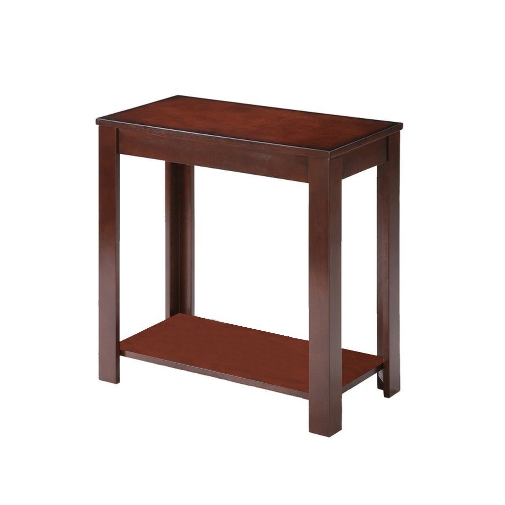 24" Brown End Table With Shelf — view 3