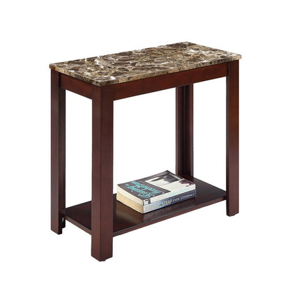 24" Brown End Table With Shelf HomeRoots
