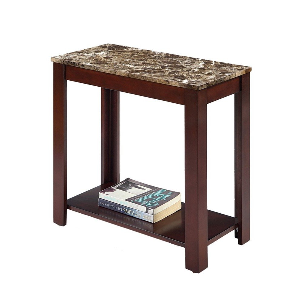 24" Brown End Table With Shelf HomeRoots