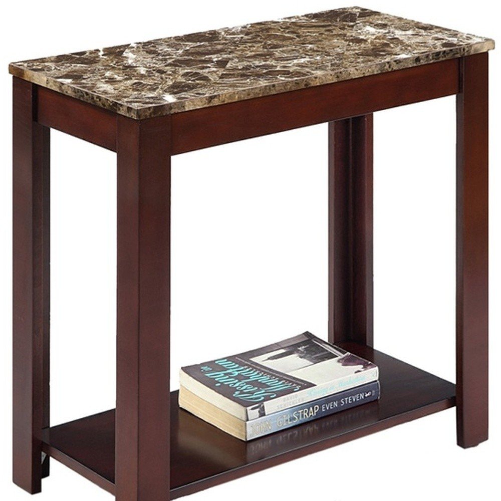 24" Brown End Table With Shelf HomeRoots