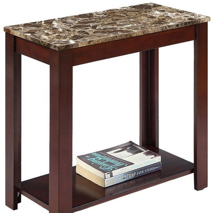 24" Brown End Table With Shelf HomeRoots
