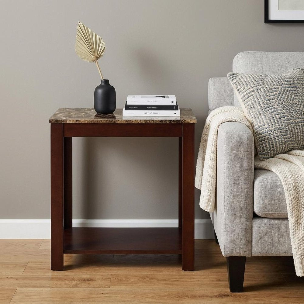 24" Brown End Table With Shelf HomeRoots