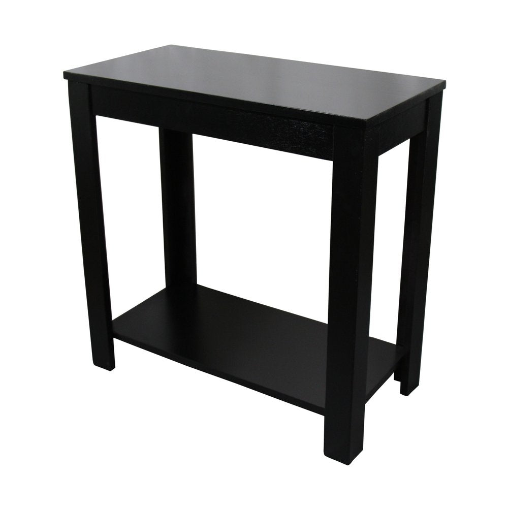 24" Black End Table With Shelf — view 2