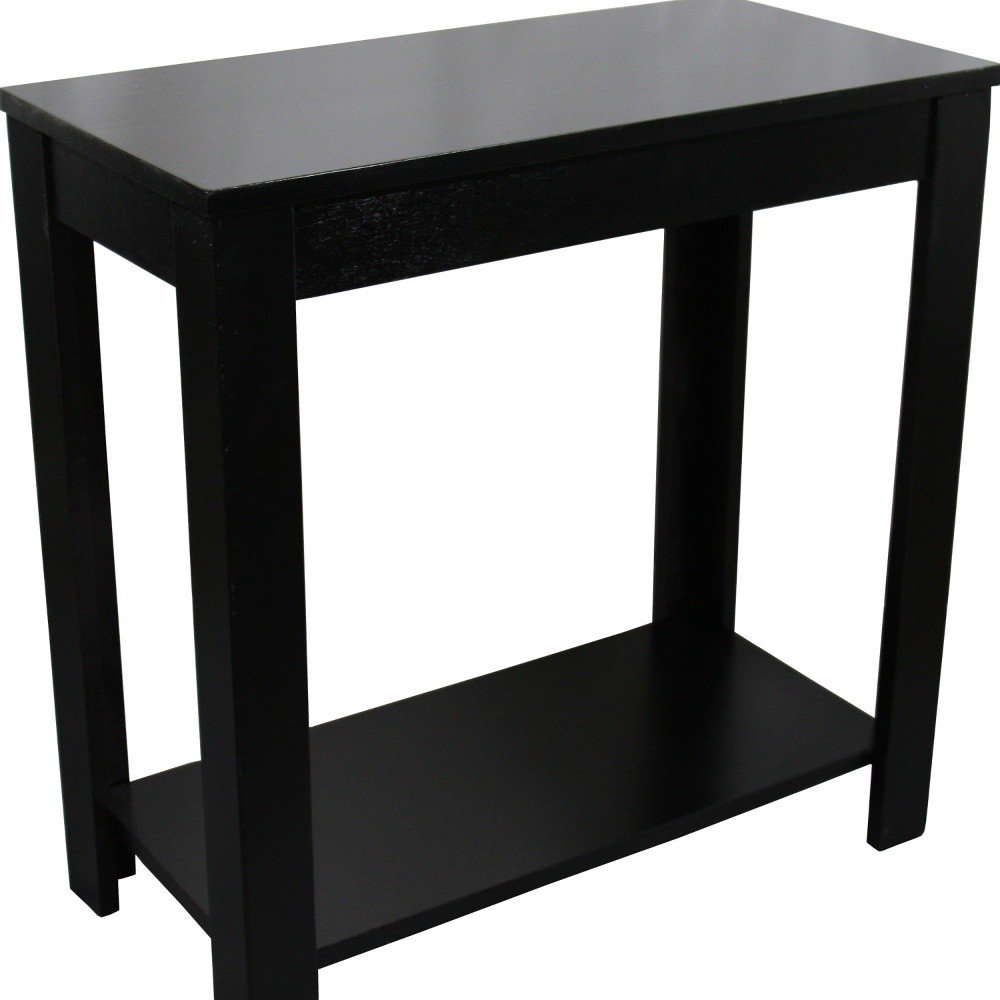 24" Black End Table With Shelf HomeRoots