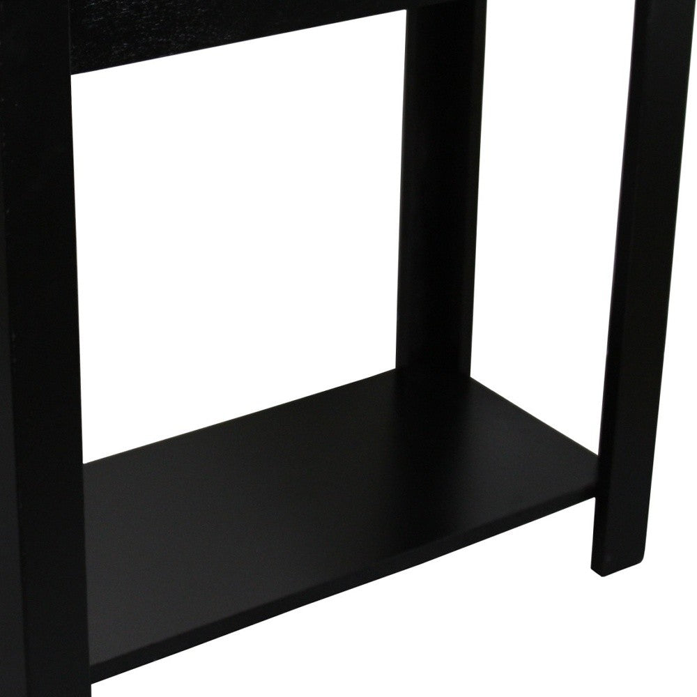 24" Black End Table With Shelf